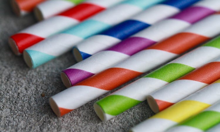 colourful paper straws
