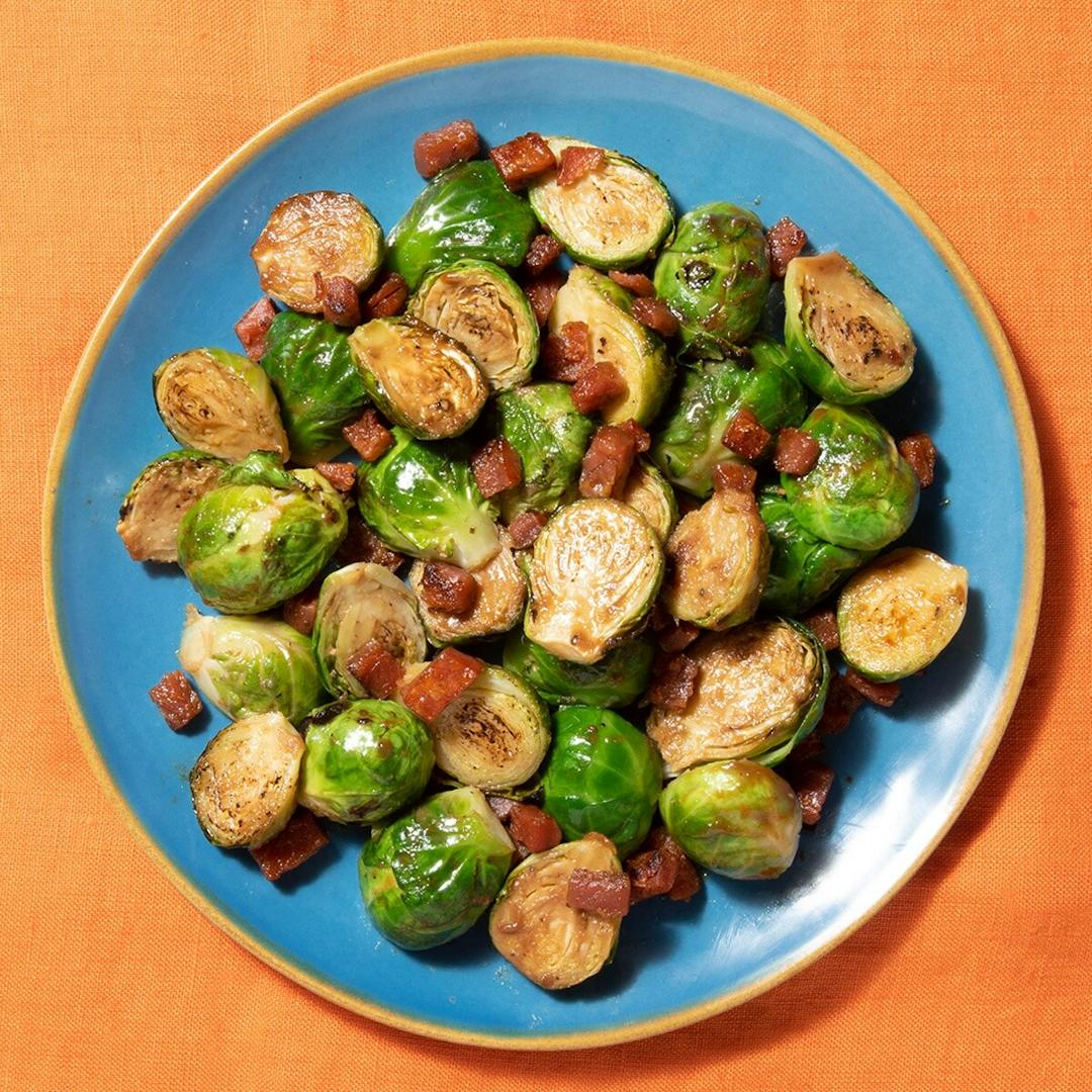 Glazed Sprouts with 'Bacon'