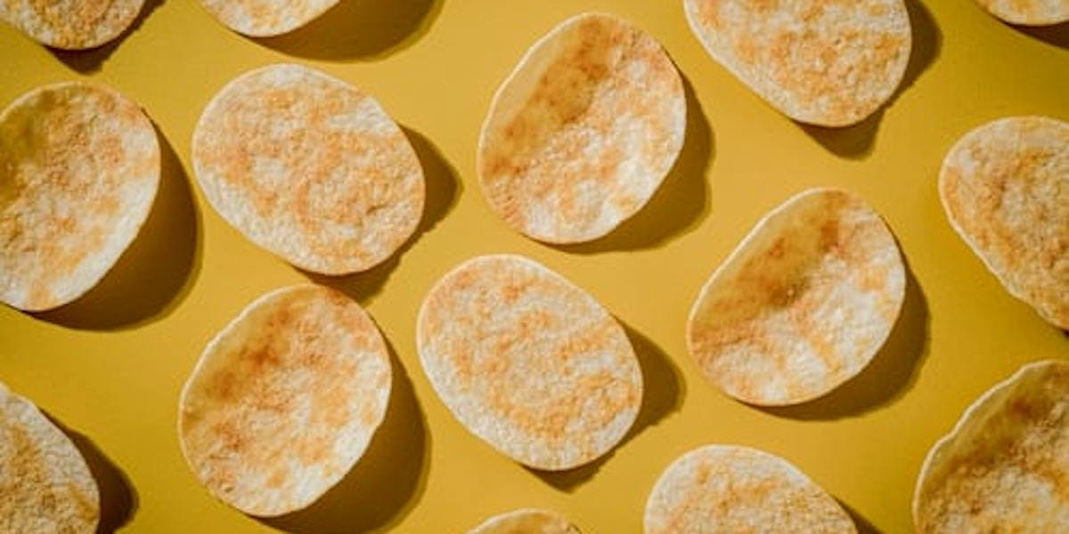 Pringles on yellow background