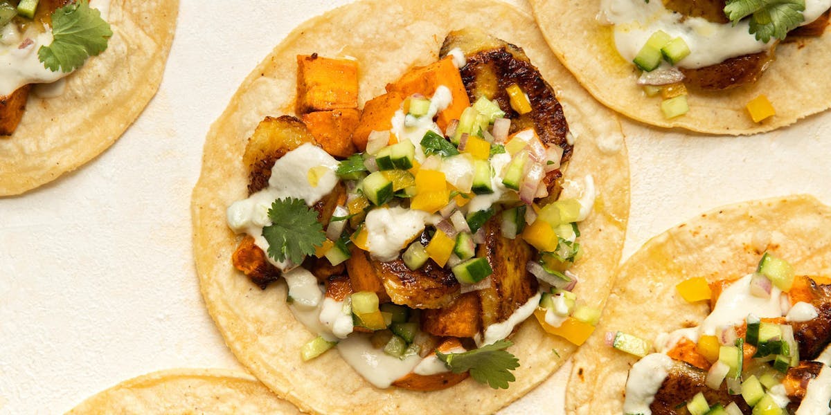 Vegan Sweet Potato & Plantain Tacos
