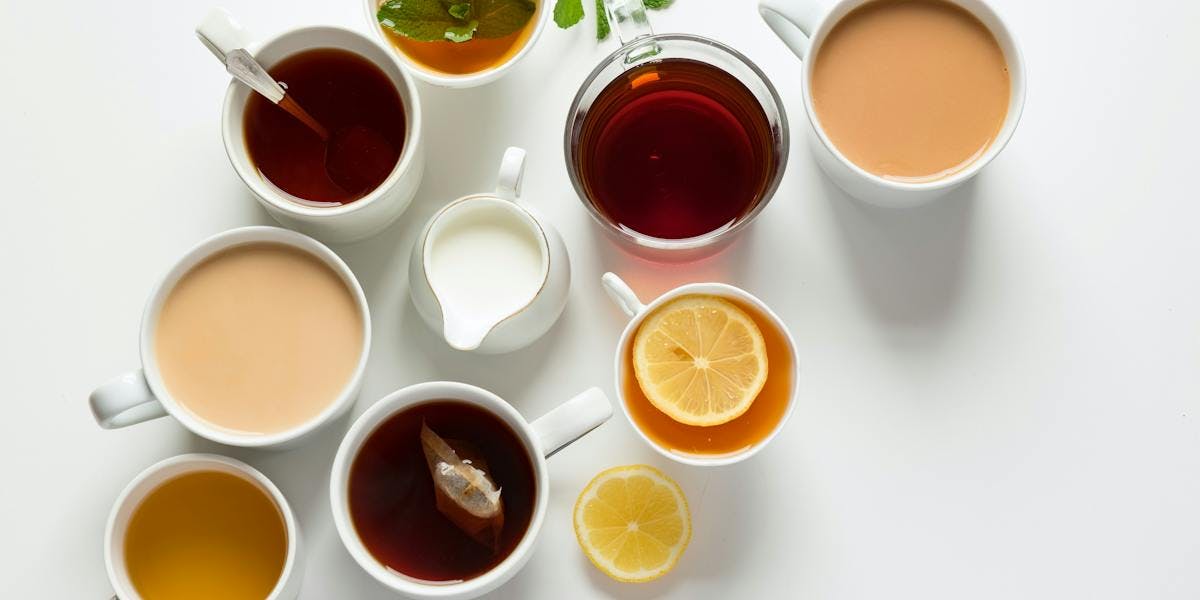 range of cups of tea