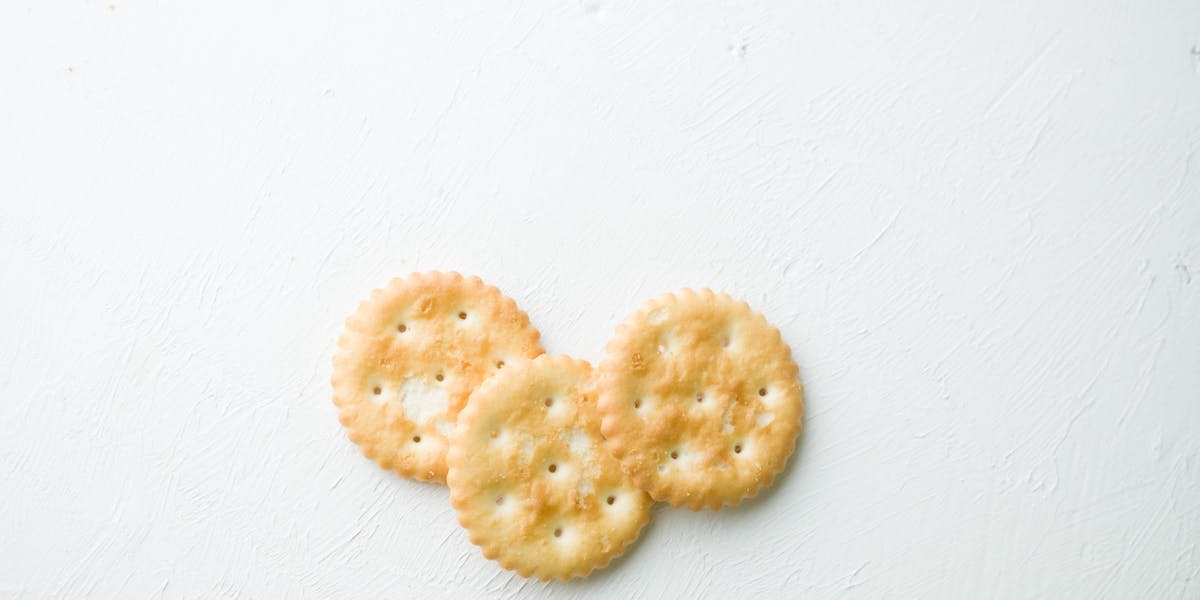 CRACKERS ON A WHITE BACKGROUND