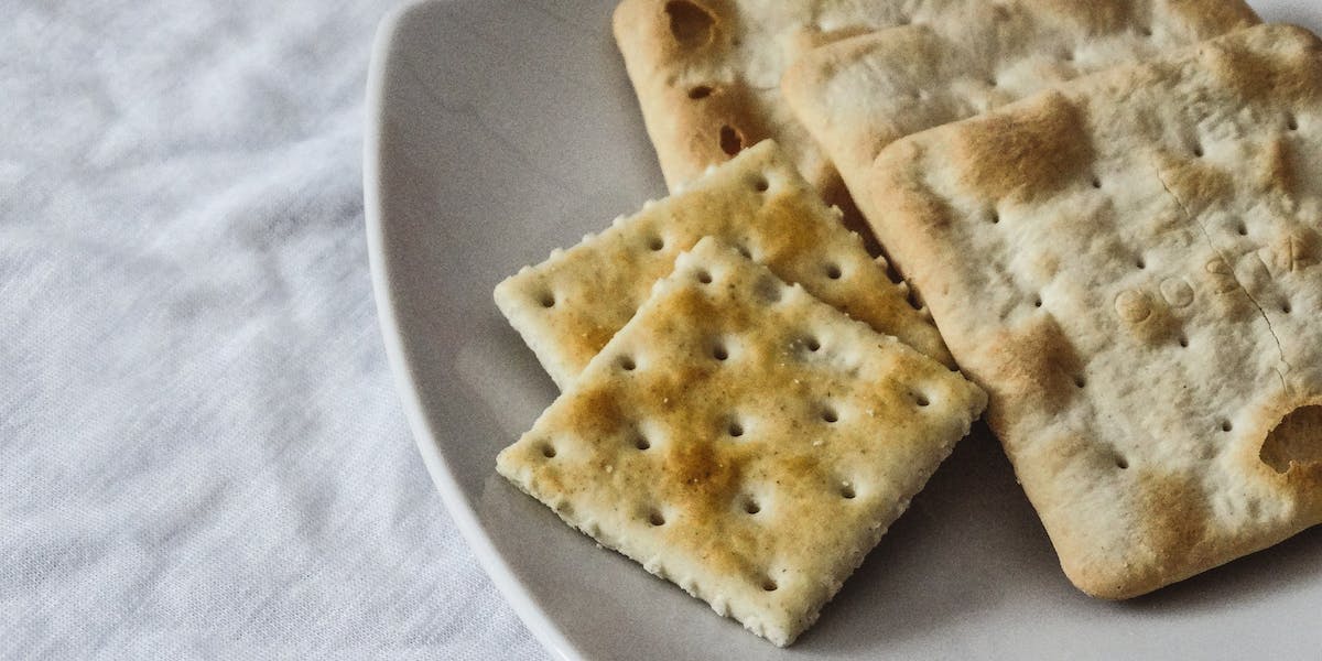 crackers on a plate