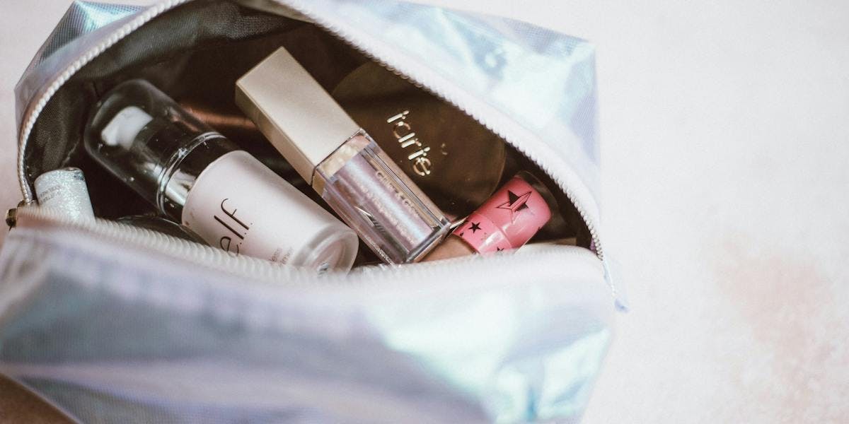 elf product in makeup bag