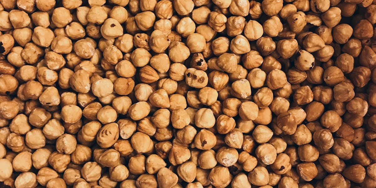 macro shot of hazelnuts