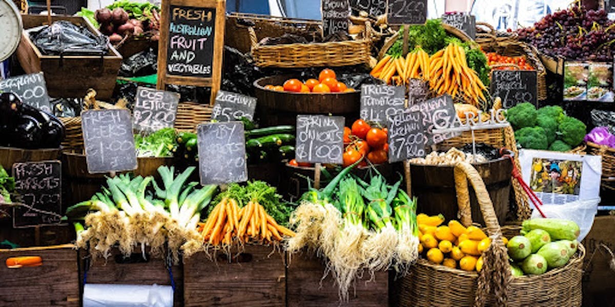 A vegetable market
