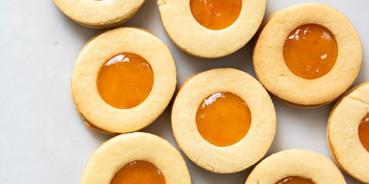 Apricot linzer biscuits