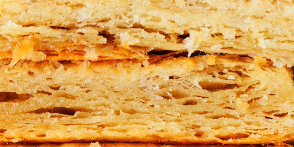 closeup of puff pastry