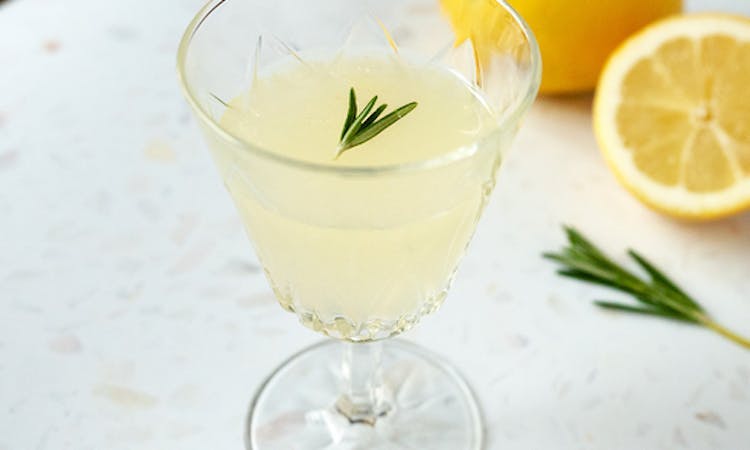 lemon and rosemary gin cocktail