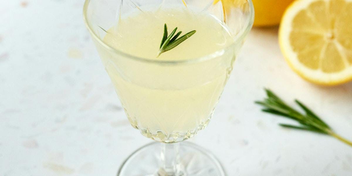 lemon and rosemary gin cocktail