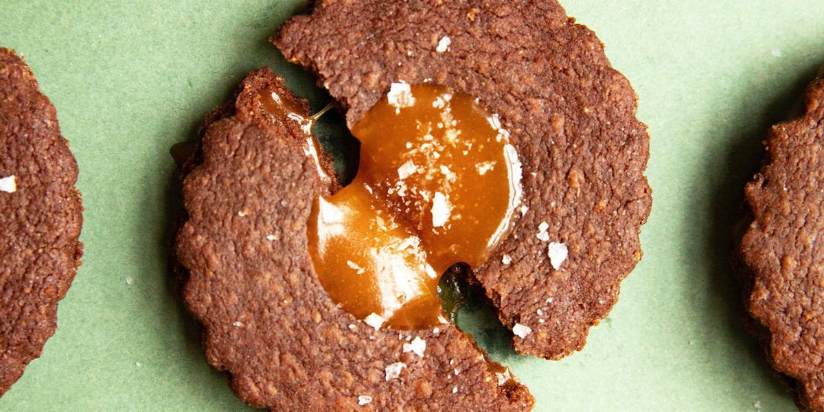 Vegan Chocolate Salted Caramel Biscuits