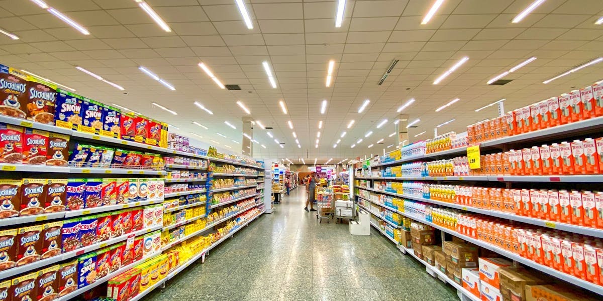 supermarket shelves 