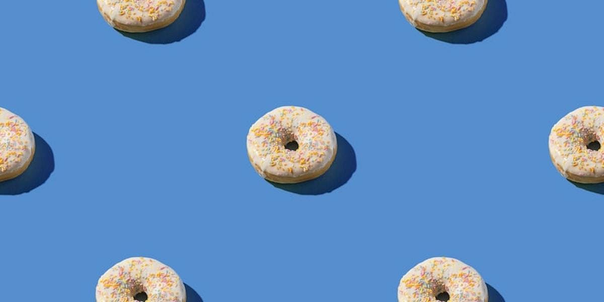 doughnuts on blue background