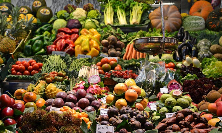 fresh produce market stall