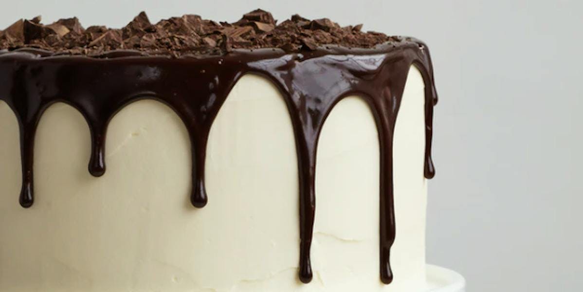 vegan cake with chocolate icing 