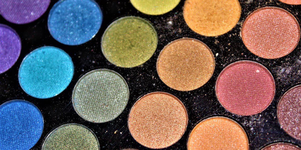 close up of eyeshadow palette