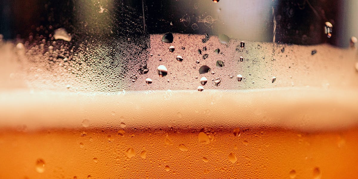 close up beer glass photo