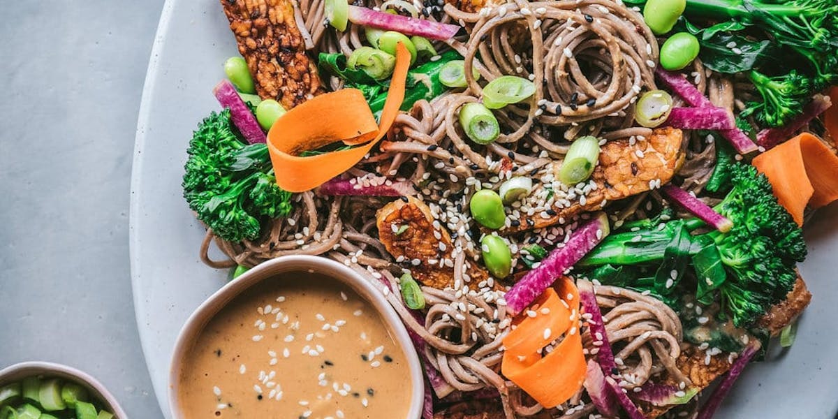 vibrant vegan soba noodle salad
