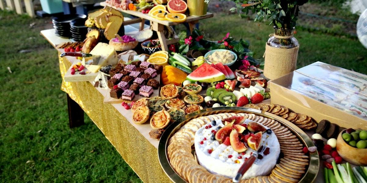 an outdoor buffet