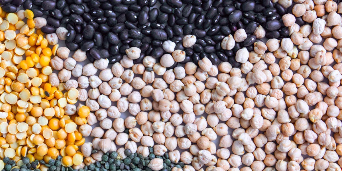 lentils, chickpeas, beans and peas