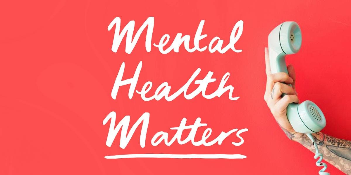 mental health matters header with telephone