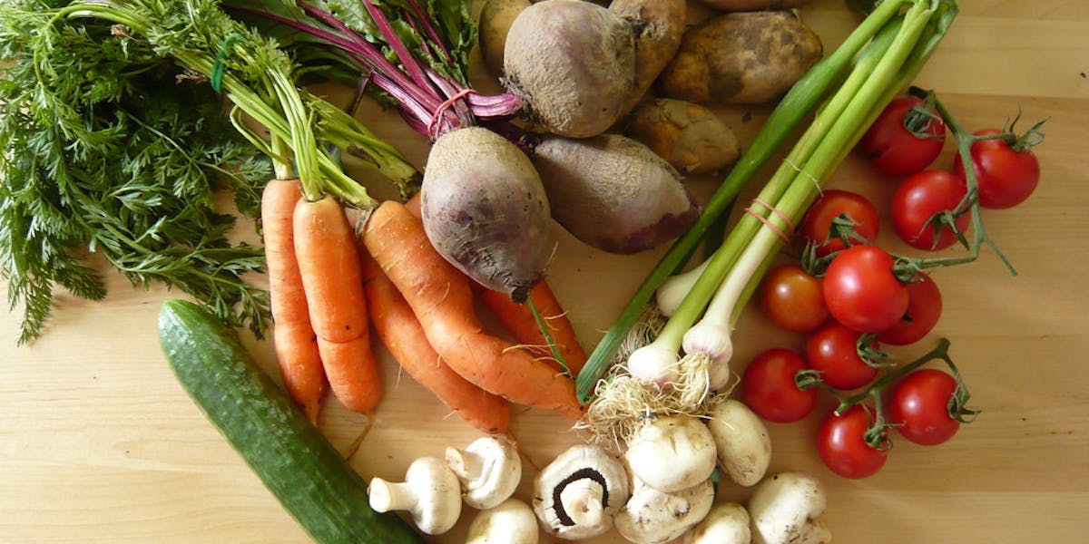 organic veg on a table