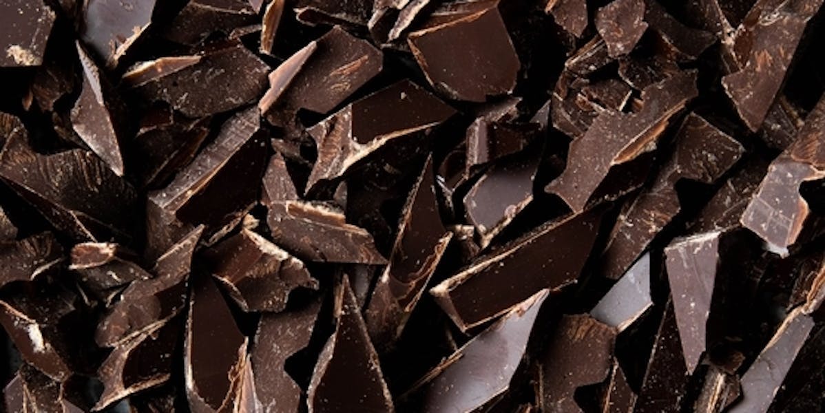 pieces of dark vegan chocolate 
