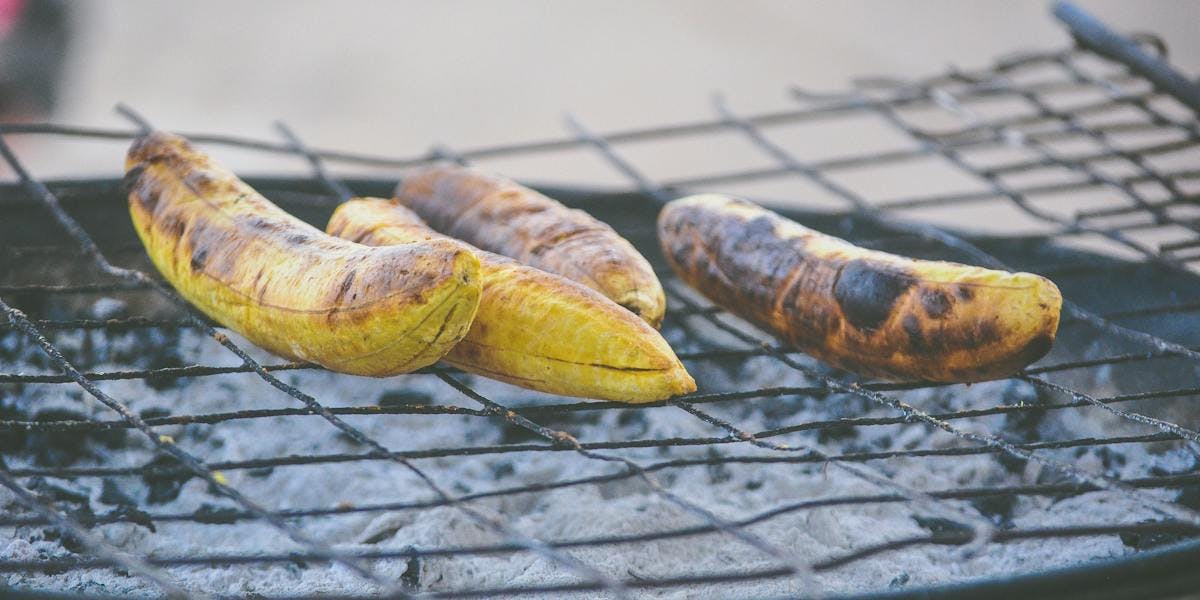 plantain on bbq grill