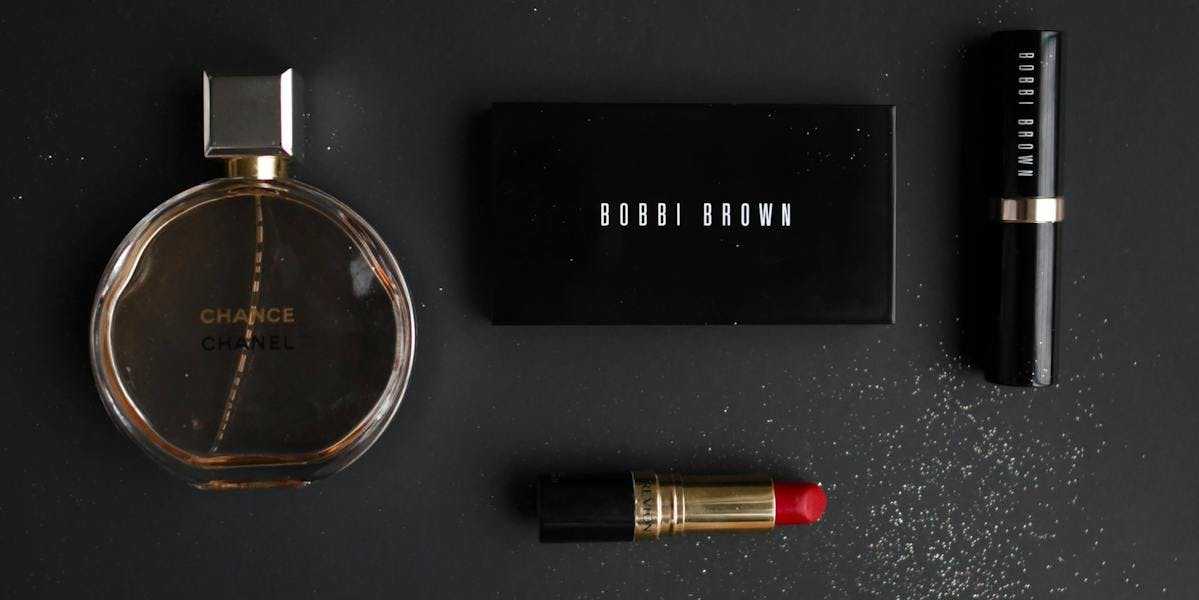 Bobbi brown makeup products on black surface