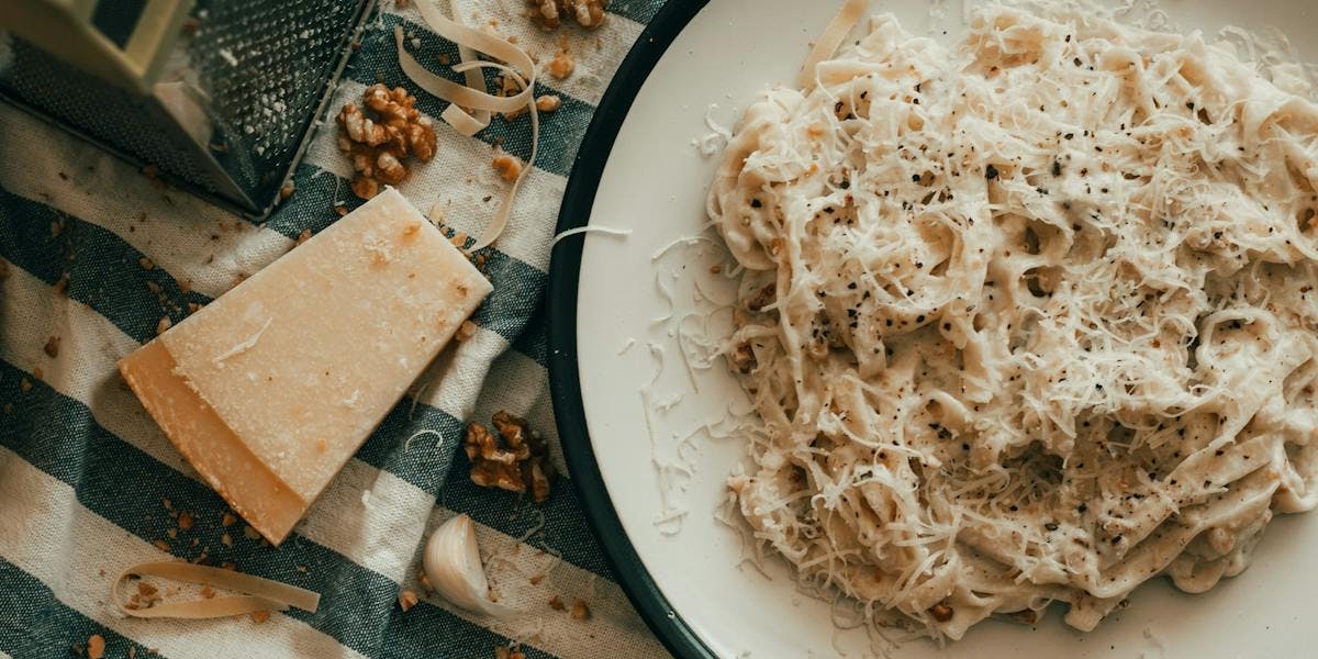 vegan parmesan pasta 