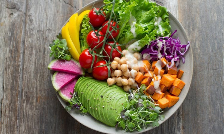 a vegan plate of salad