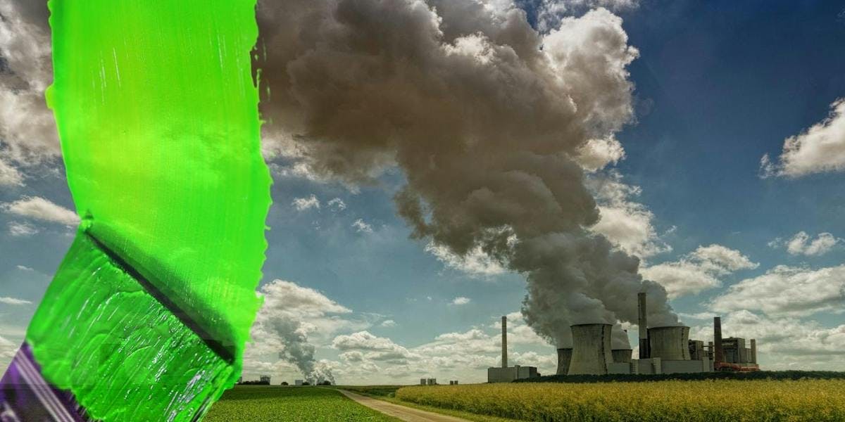 factory and green paint