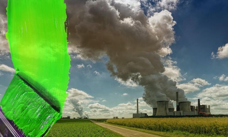 factory and green paint