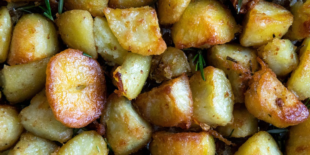 roast potatoes close up