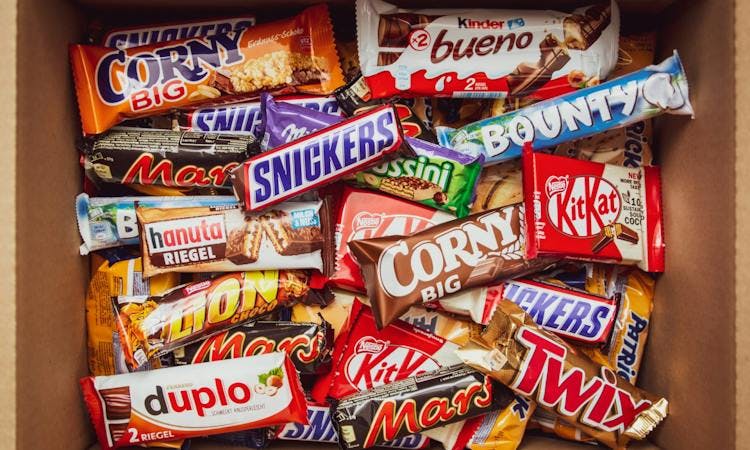 selection of chocolate bars