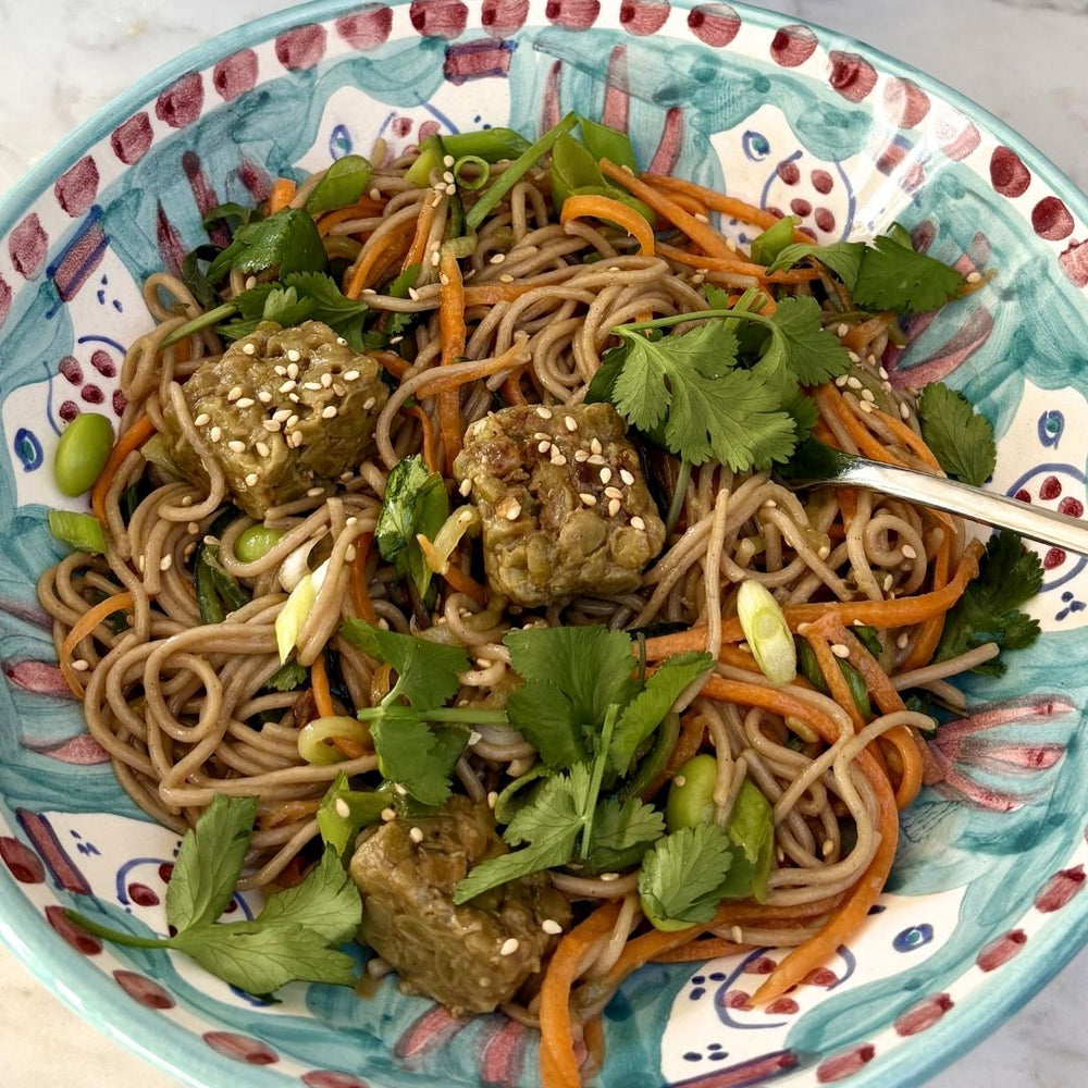 Soba Noodle Salad with Super Green Veggie Tempeh