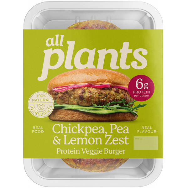 Chickpea, Pea & Lemon Zest Veggie Burger